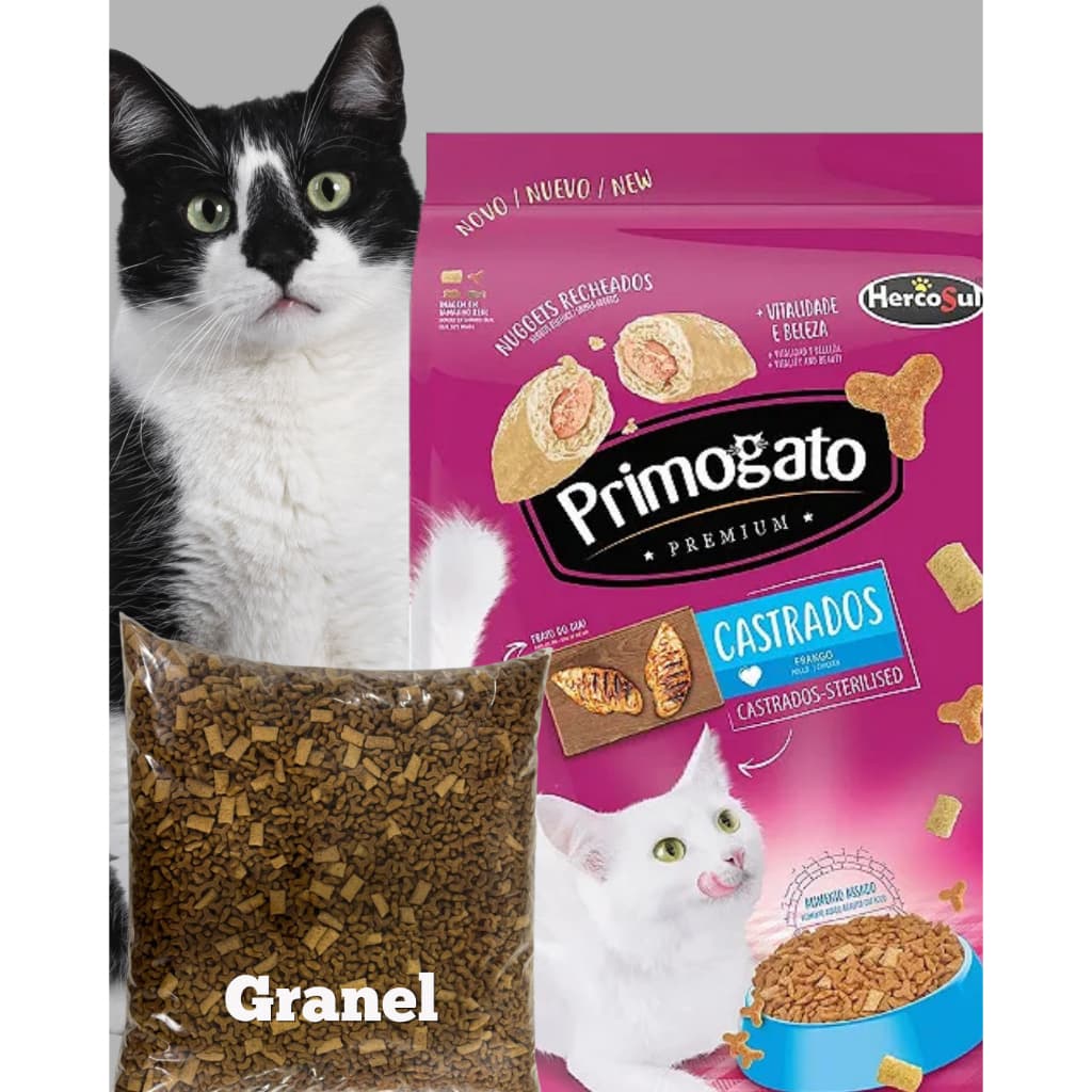 RAÇÃO A GRANEL PARA GATOS CASTRADOS COM NUGGETS PRIMOGRATO - 2KG - 4KG - 6KG - 8KG - 10KG -