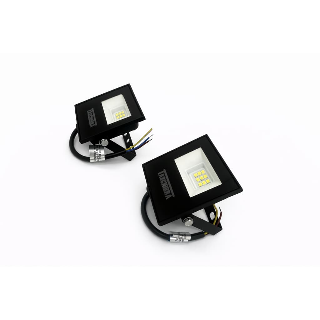 REFLETOR TR SLIM 10W PETO BIVOLT PROTEÇÃO IP65 LUZ BRANCA 6500K TASCHIBRA KIT 2 PÇS
