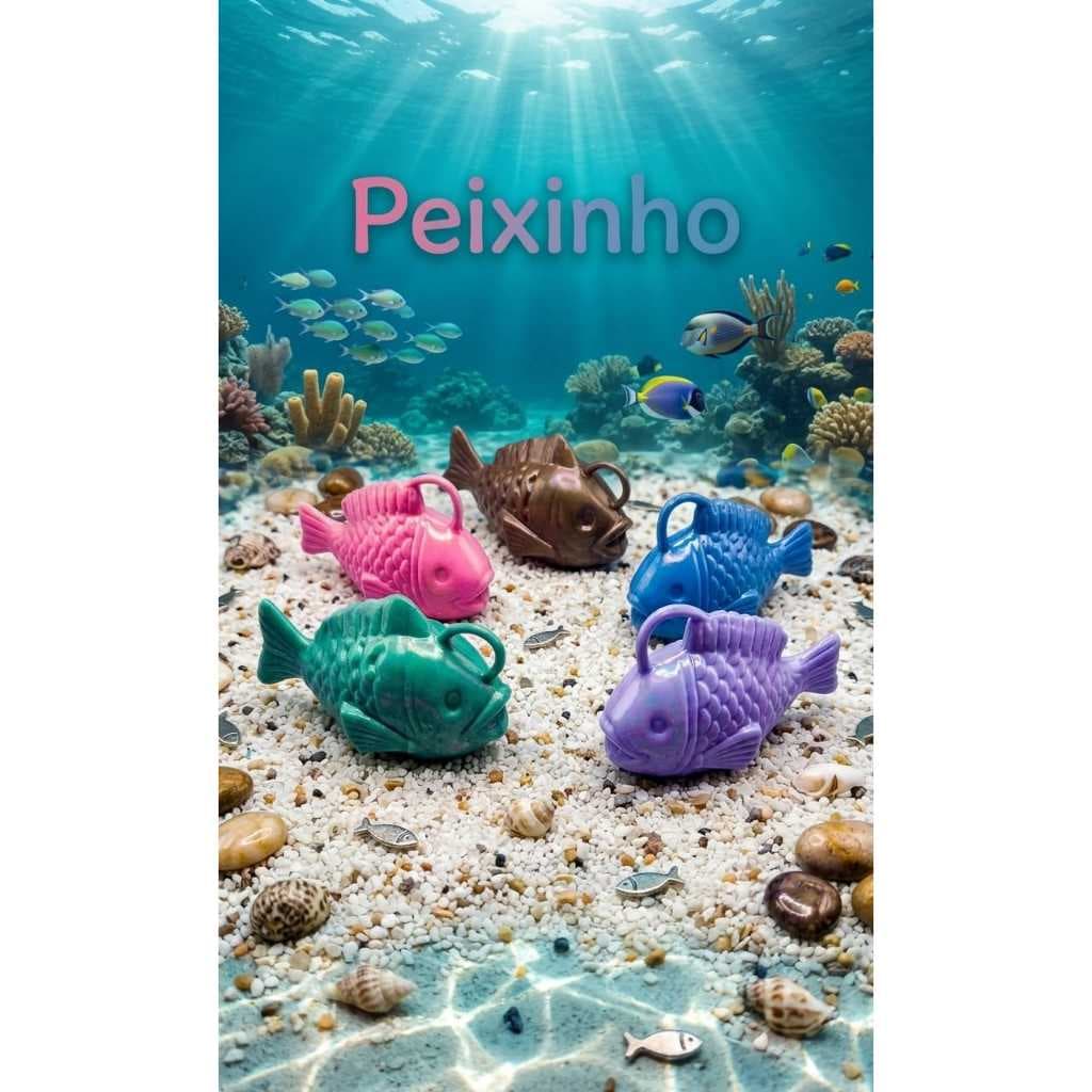 Peixe Plástico para Pescaria -Brinde Brincadeira Mamãe e Bebê Educacional , Cores Variadas