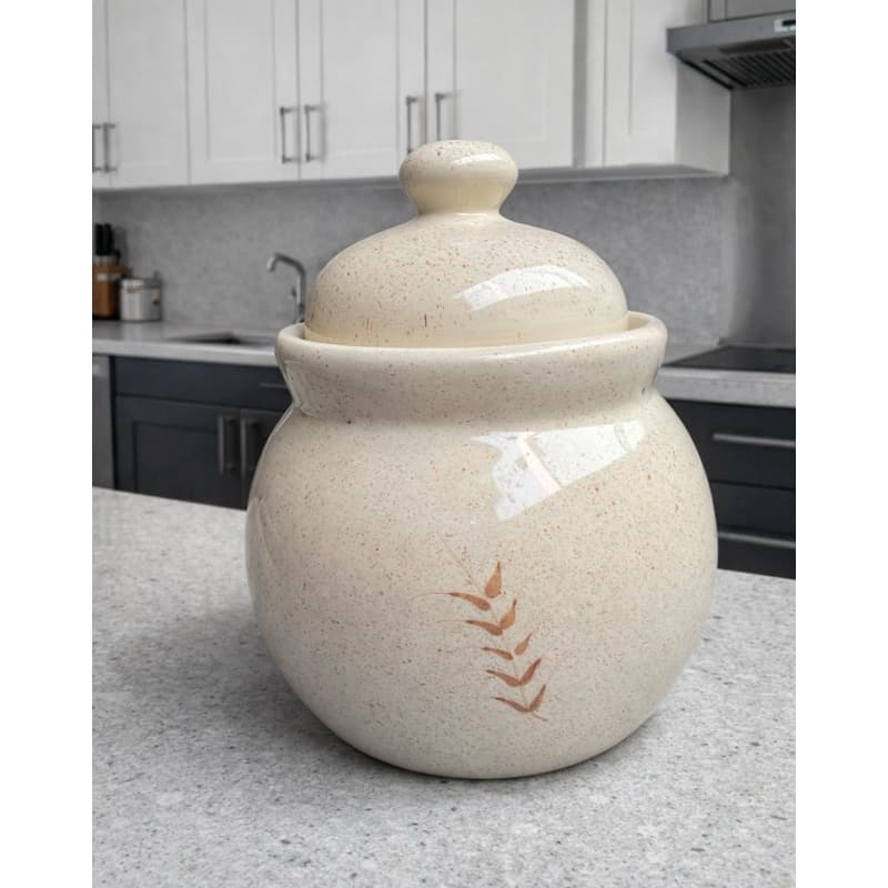 Pote Bola com Tampa em Cerâmica Pintado a Mão