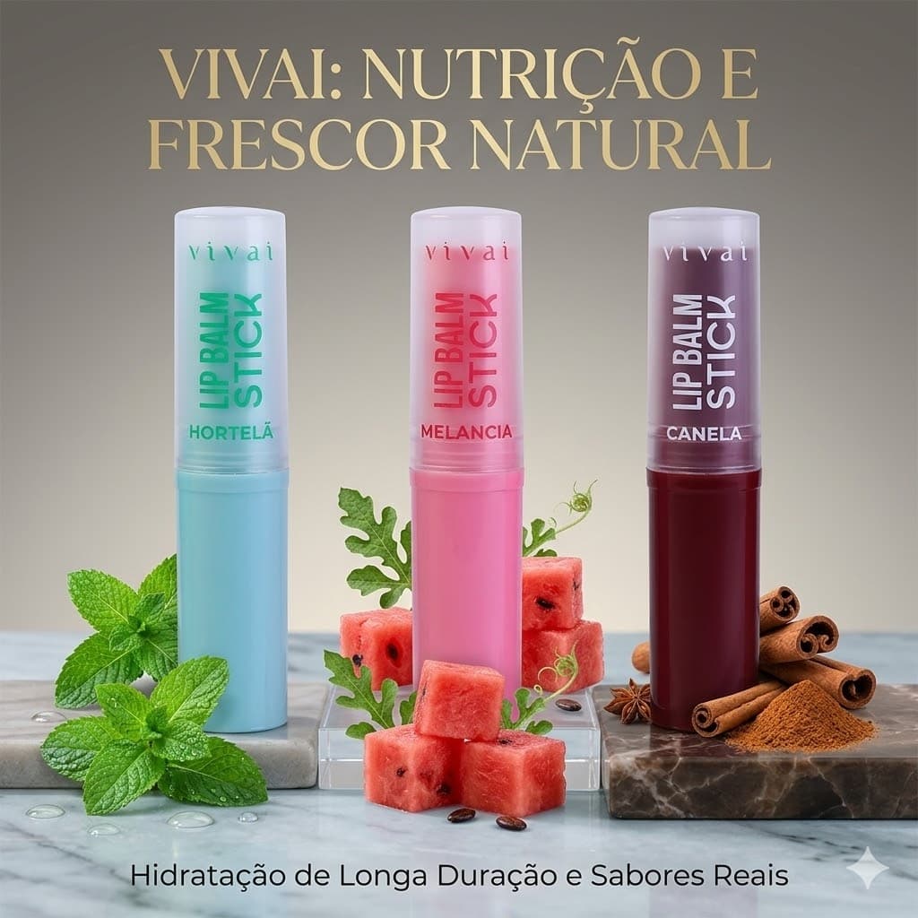 Kit Lip Balm Stick Vivai – Cuidado completo para seus lábios