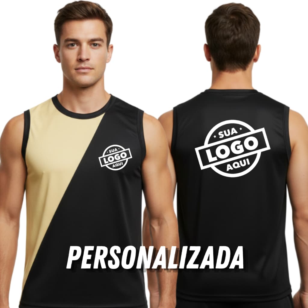 Regata Dryfit Personalizada com Sua Logo Masculina Camiseta Treino Academia Corrida Premium