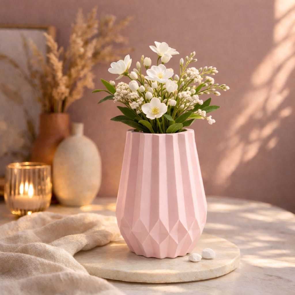 Vaso Decorativo 10,5cm Gesso Multicor | azul verde rosa cinza branco roxo decoração prateleira nicho