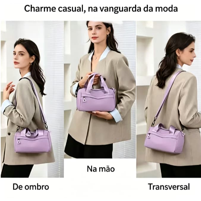 Bolsa Feminina Crossbody Transversal Pequena Necessaire Tecido Impermeável