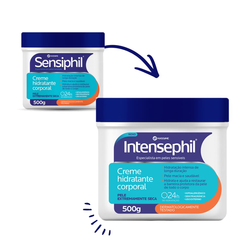 Sensiphil Intensephil Creme Corporal ultra hidratação 500g - Massime