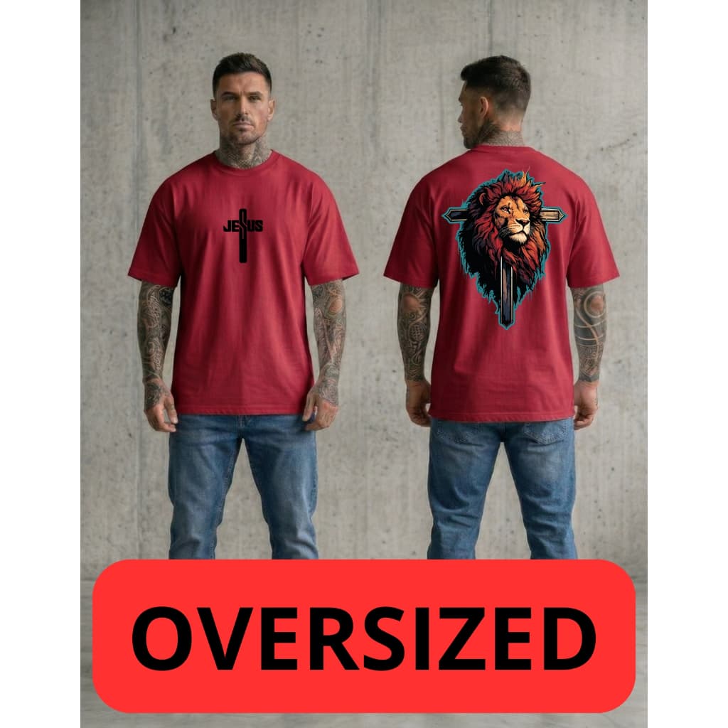 CAMISETA GOSPEL OVERSIZED LEÃO – ESTILO URBANO