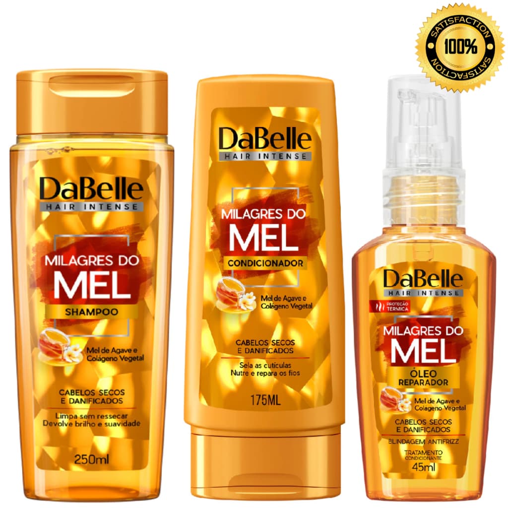 Kit Shampoo + Condicionador Milagres do Mel Colágeno Vegetal Dabelle Hair