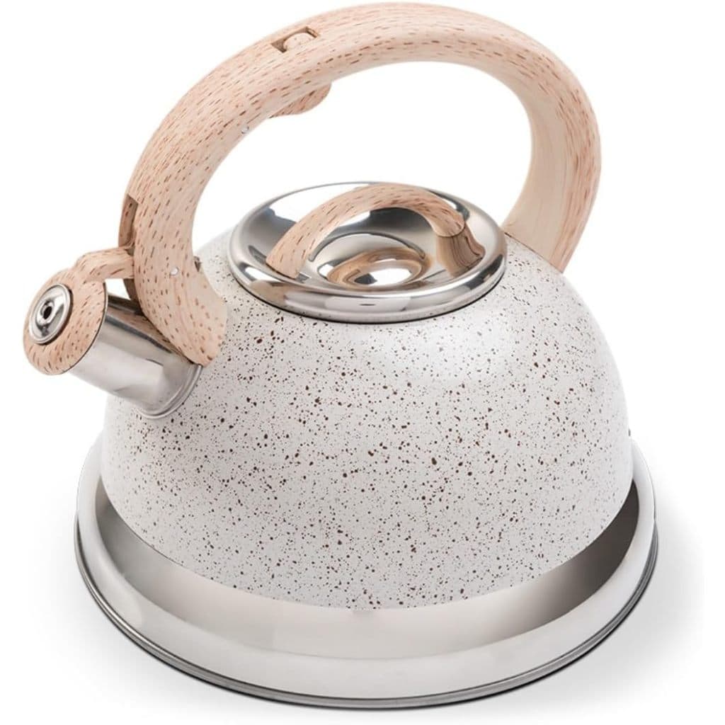 Chaleira Bule Inox Compatível com Fogões de Indução com Apito Roma Brinox 2,7L - Vanilla, Verde, Inox e Areia