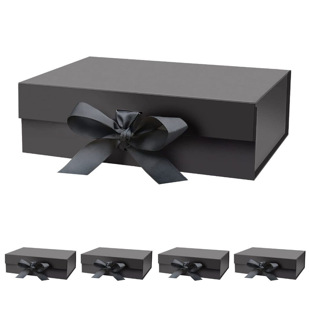 MEDOOSI Caixa Presente Dobrável Rígida - Cartonada com Imã + Fita Cetim (26x19x7cm) para Joias/Doces/Lembranças