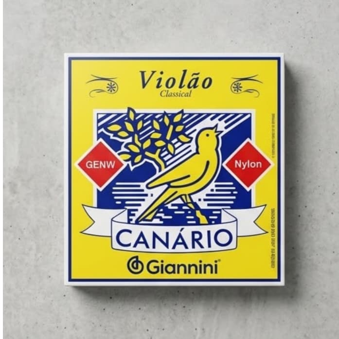 Corda de Violão Nylon Giannini Canário GENW Encordoamento Médio Sem Bolinha Cristal Prateado Original