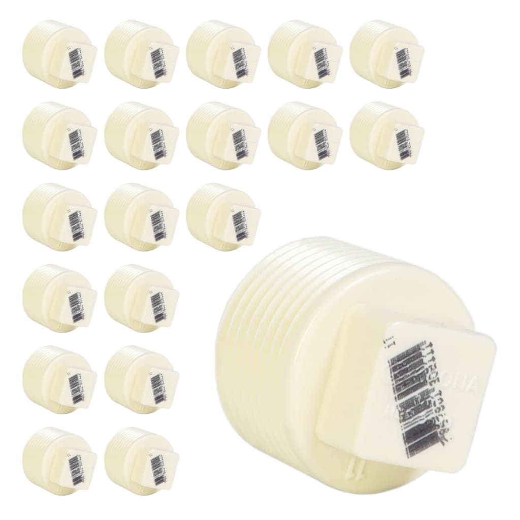 Kit 20 Tampão Plugue Roscável 20mm 1/2 Polegada Pvc Krona