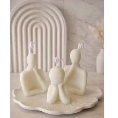 Trio de velas família cera vegetal/ vela aesthetic/ vela aromática/ vela decorativa/ decoração casa e escritório