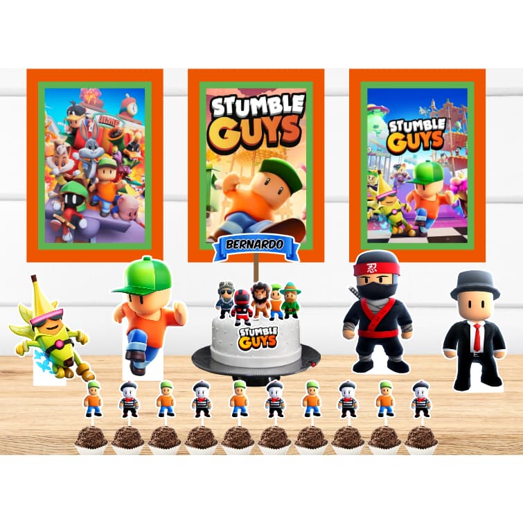 Kit Só um Bolinho - STUMBLE GUYS-  Kit Festa em casa  - Aniversário, Mêsversário