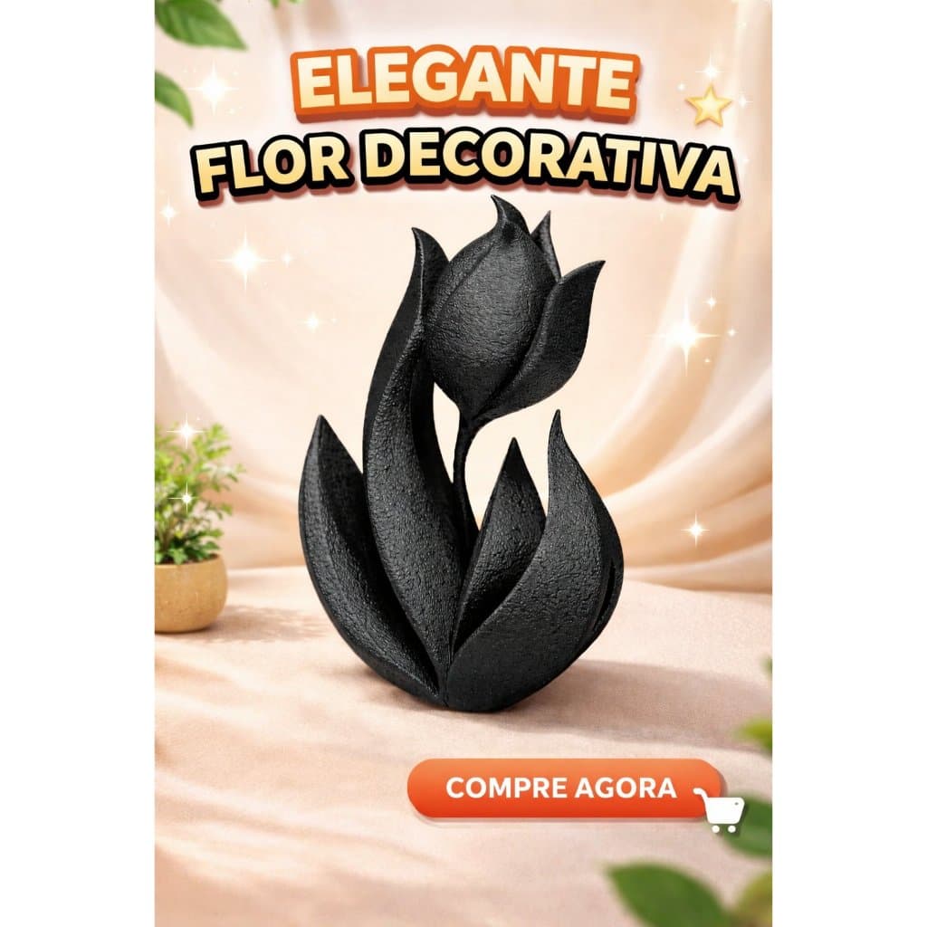 Tulipa Decorativa Minimalista 11cm e 15cm | Escultura Moderna Elegante para Sala, Quarto e Escritório
