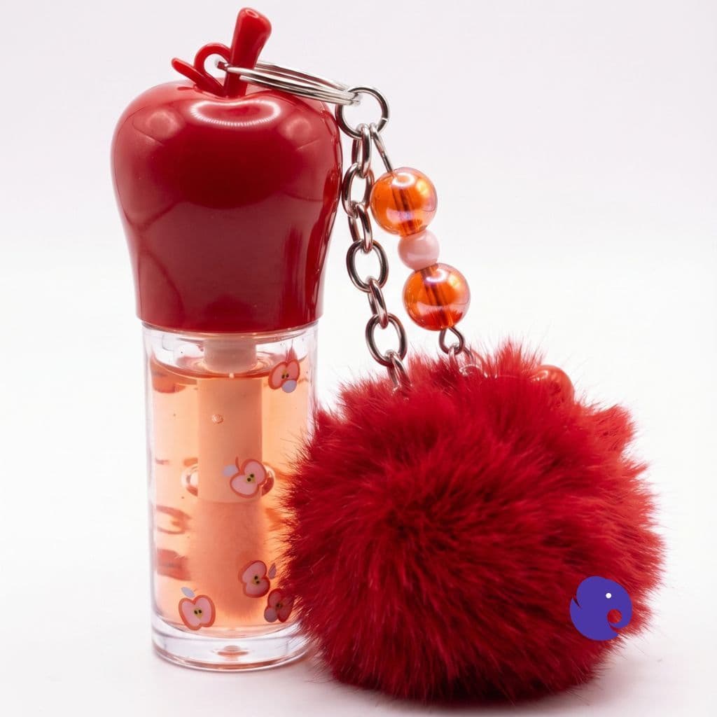 Lip Oil Maçã com Chaveiro Hidratante Cheirinho de Maçã Gloss com Frutinhas @Afterglow.Sto