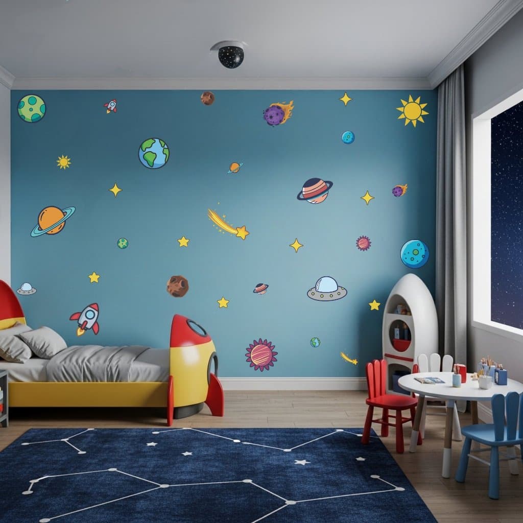 Adesivos de Espaço Sideral para Quarto Infantil – Em Vinil