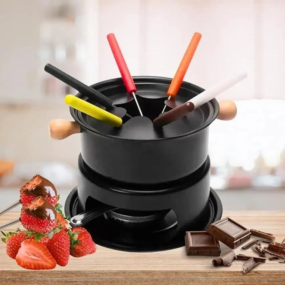 Conjunto De Fondue 11 Peças Preto