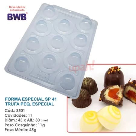 Forma BWB com Silicone: SP 41 Trufa Pequena Especial - Cód.: 3501 Contém 1 conjunto c/3 partes