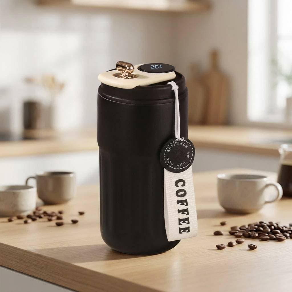 Copo Térmico Termômetro Café Inox Portátil Personalizado 450ml