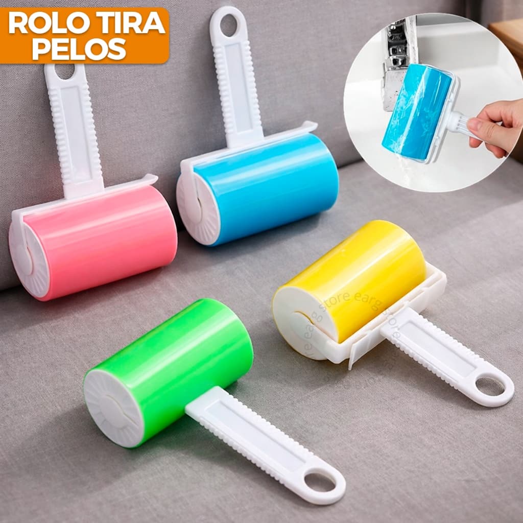 Rolo Tira Pelos Fiapos Cabelo Roupas Lavável Multiuso Plástico Emborrachado Alta Qualidade