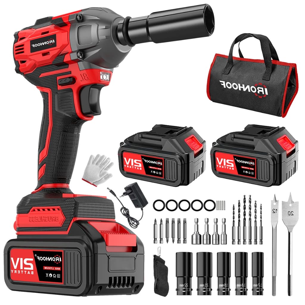 Chave De Impacto A Bateria Potente Profissional Brushless 21V 2 Bateria 520Nm