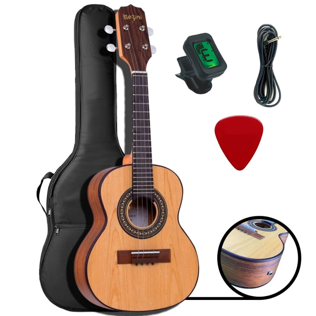 Cavaco Rozini RC10 Eletroacústico Estudante Kit Com Capa, Afinador e Palheta