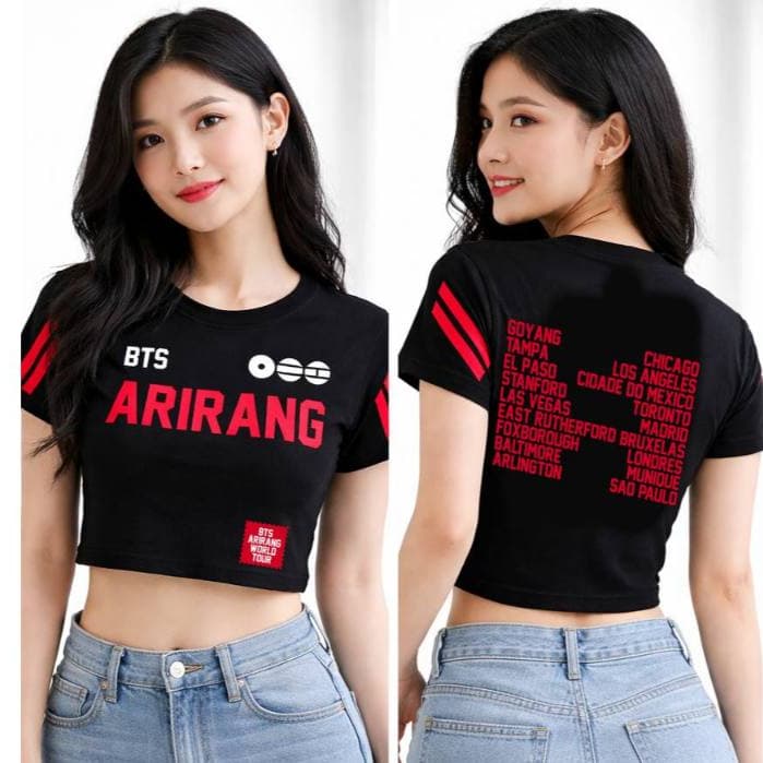 Cropped BTS Arirang Frente e Verso Kpop Bangtan Premium Algodão Estampa HD