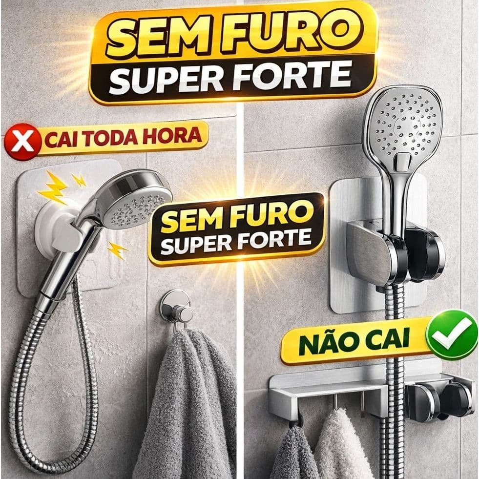 Suporte de Chuveirinho Sem Furo – Não Cai e Super Resistente!