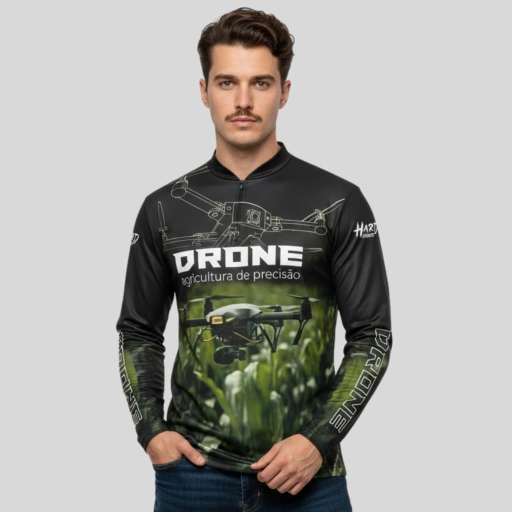 Camiseta Agro Drone Com Proteção Uv50 Leve e Tecnologia Dry Fit
