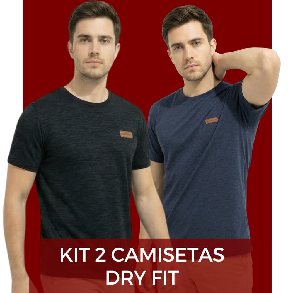 Kit 2 Camiseta Masculina Dry Fit Malha Fria Camisa Masculina Academia Treino Manga Curta