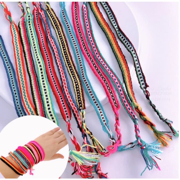 Kit A Partir De 36 Pulseiras Hippie Da Amizade Diversas cores