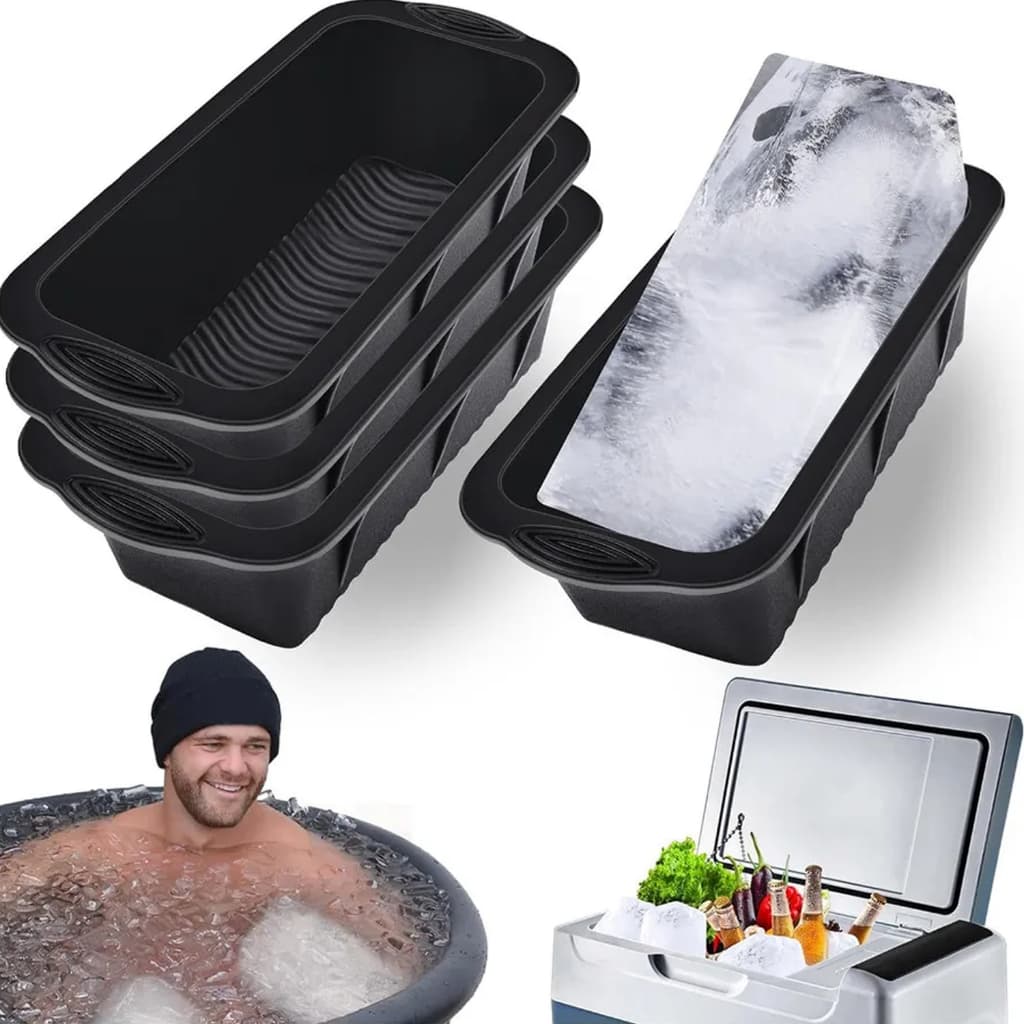 Forma Silicone Gelo Gigante 21cm Bloco Grande Fácil Desenformar Reutilizável