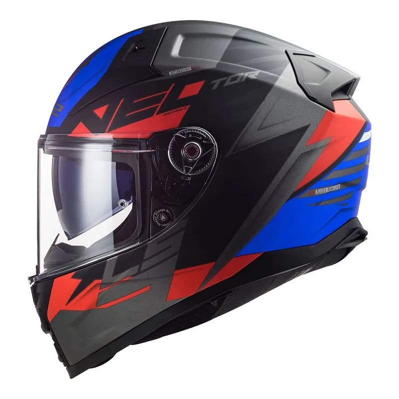 CAPACETE VECTOR II ABSOLUTE - Preto, Vermelho e Azul