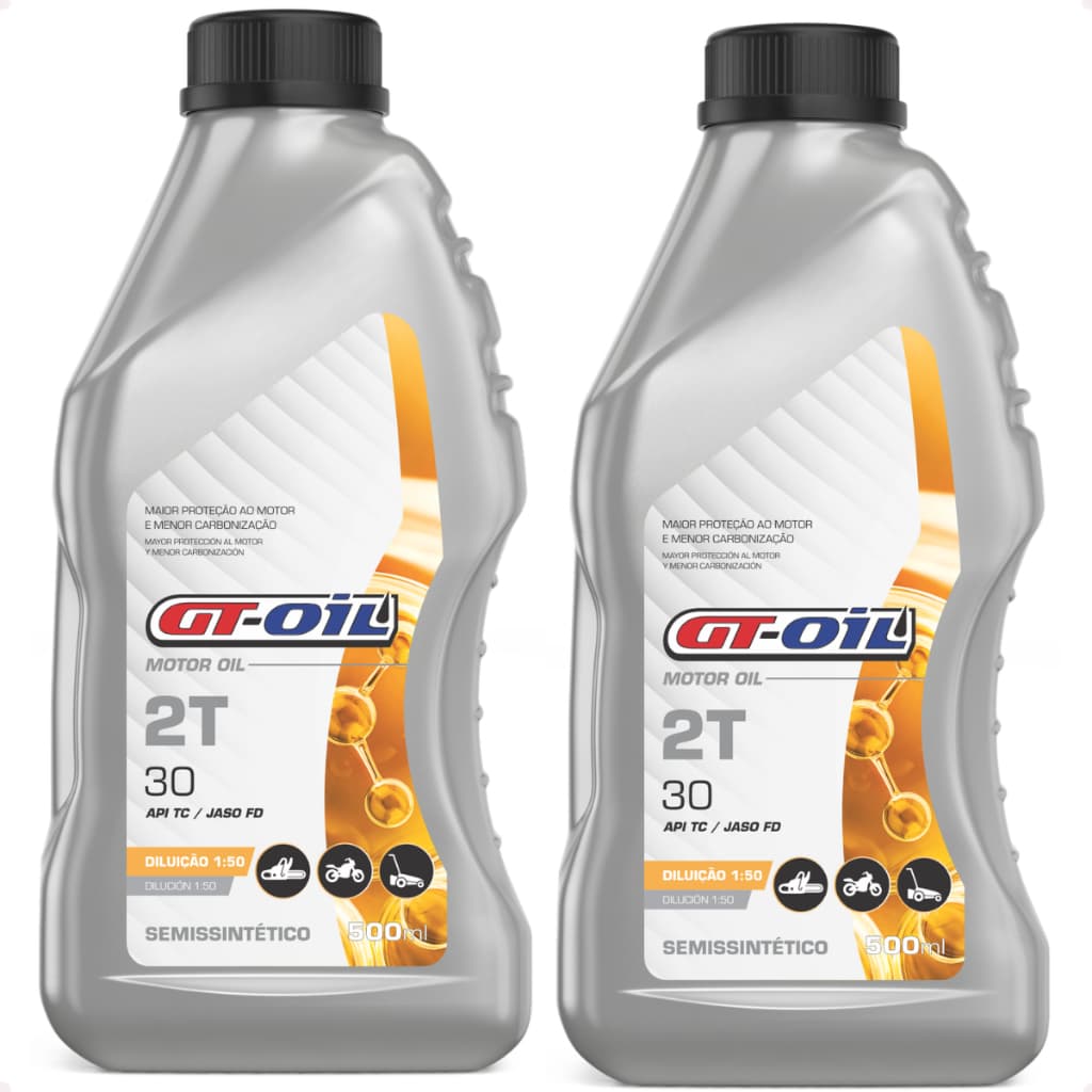 Kit 2 Óleo De Motor 2t Semissintético Gt Oil 500ml