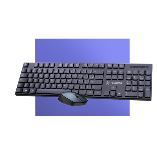 Kit Mouse e Teclado Fortrek CW11 Wireless Preto
