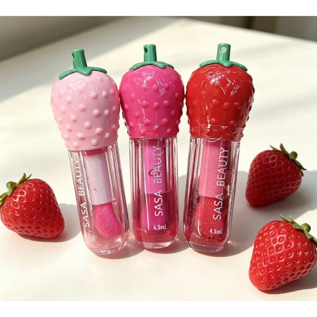 Kit 3/6 Gloss Labial Morango & Maçã & Uva | Efeito Glow Natural + Hidratação | 3 Tons