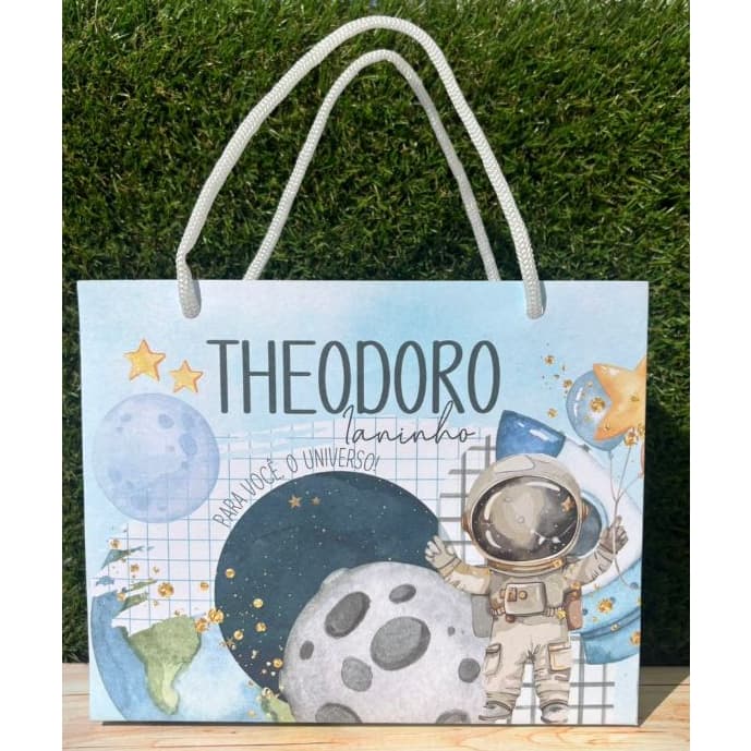 Sacolinha Personalizada Astronauta com Nome | Lembrancinha Infantil para Festas  | PEGUE E MONTE