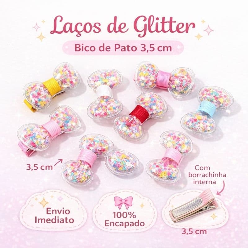 Par de Laço para cabelo de bebê no bico de pato forrado e com borrachinha antideslizante presilhas.