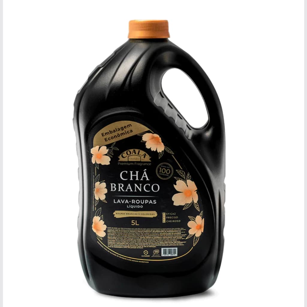 Lava Roupas Líquido Coala Chá Branco 5L Econômico Alto Rendimento Limpeza Profunda Perfume Suave