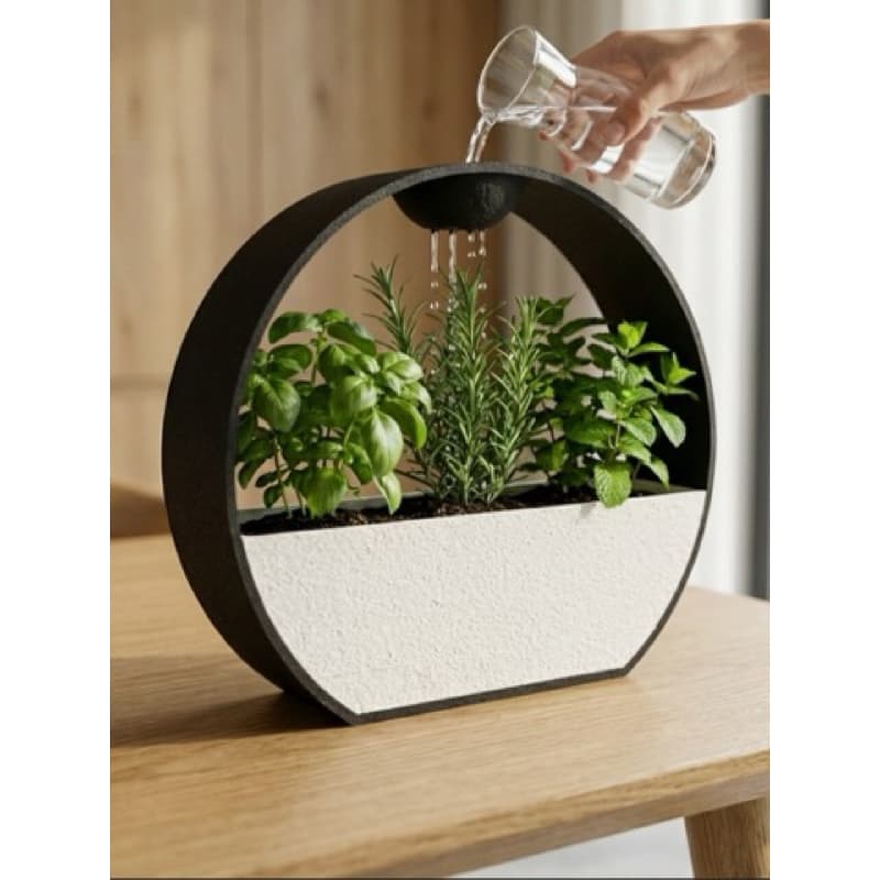 Vaso Autoirrigável para Temperos | Horta Inteligente com Reservatório de Água | Jardim Interno Moderno Decorativo