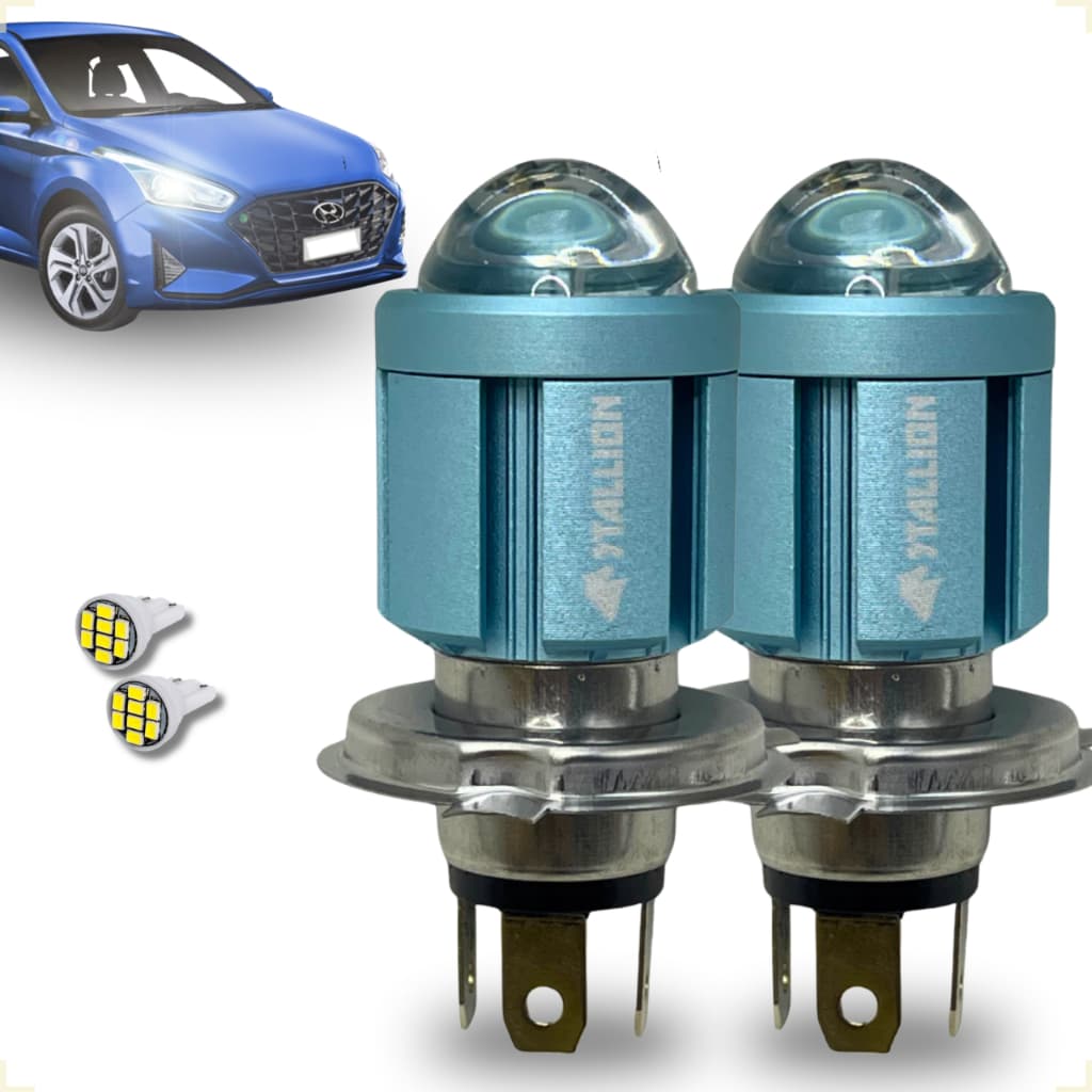 Kit de Farol de Led Lâmpada Carro H4 St-G301 Bombillo 6500k Farol Alto e Baixo Par Super Branca 12V