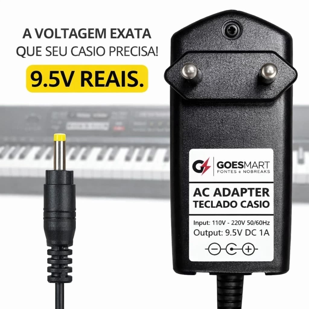 Fonte 9.5v Teclado Casio Ctk-1500 2200 3500 Sa-76 Sa-46