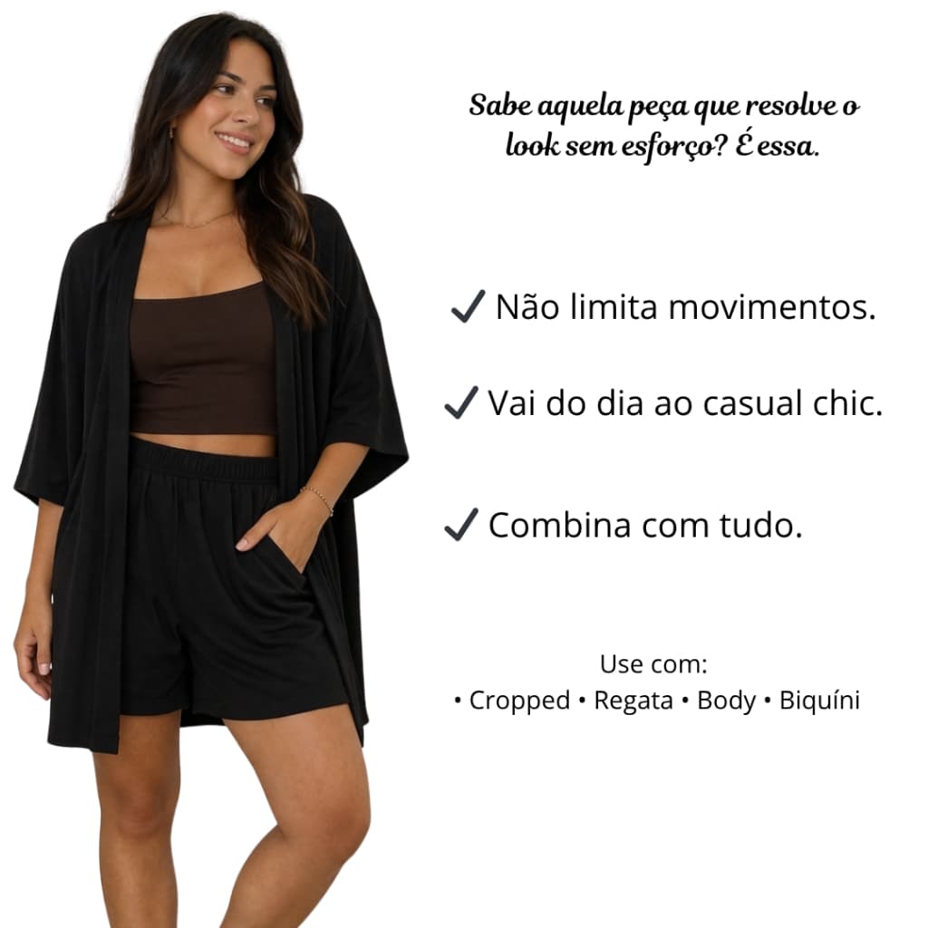 kimono feminino viscose leve promoção cardigan aberto soltinho elegante verão moda casual confortável fresquinho tendênc