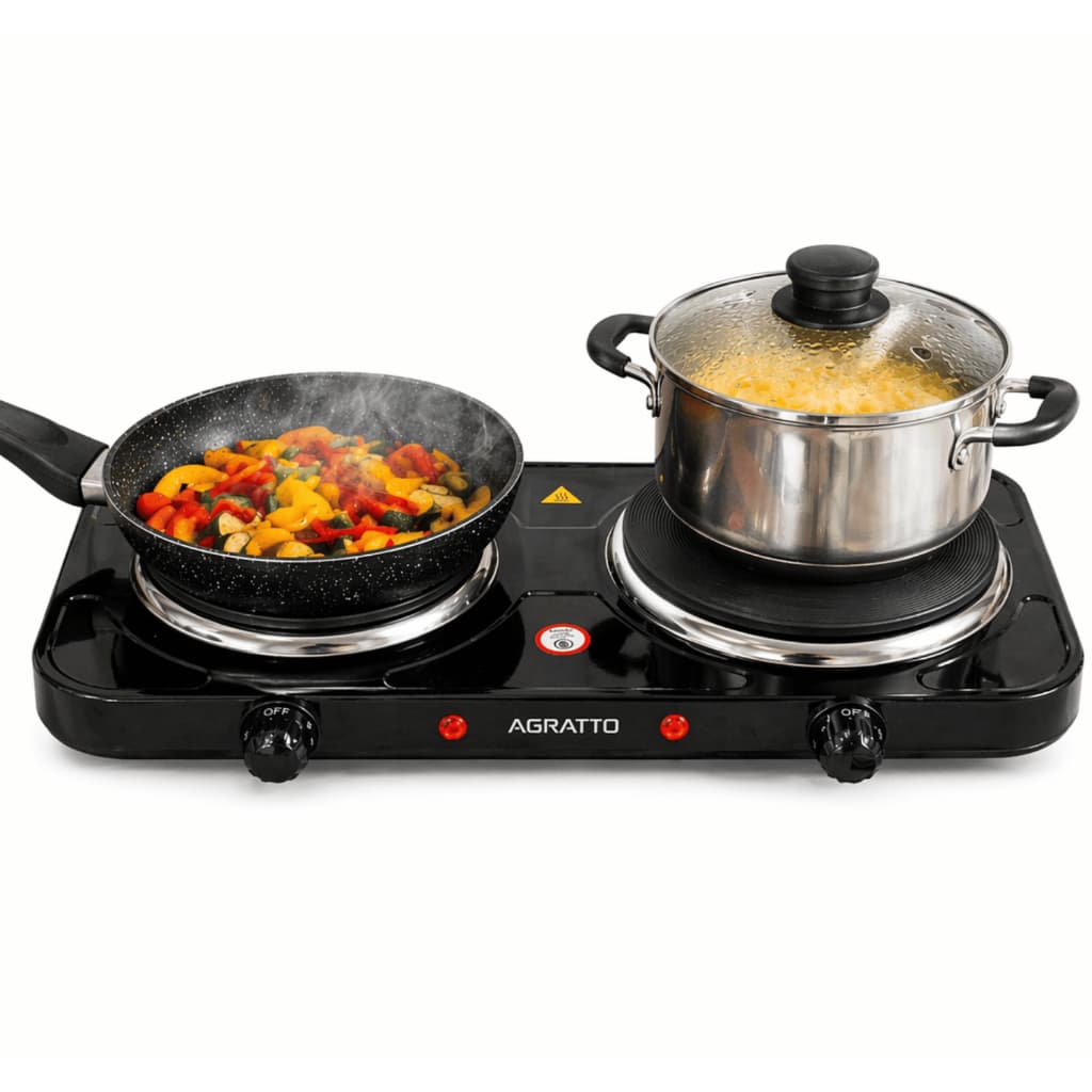 Fogão Elétrico De Mesa Portátil Agratto 2 Bocas 2500w Cooktop