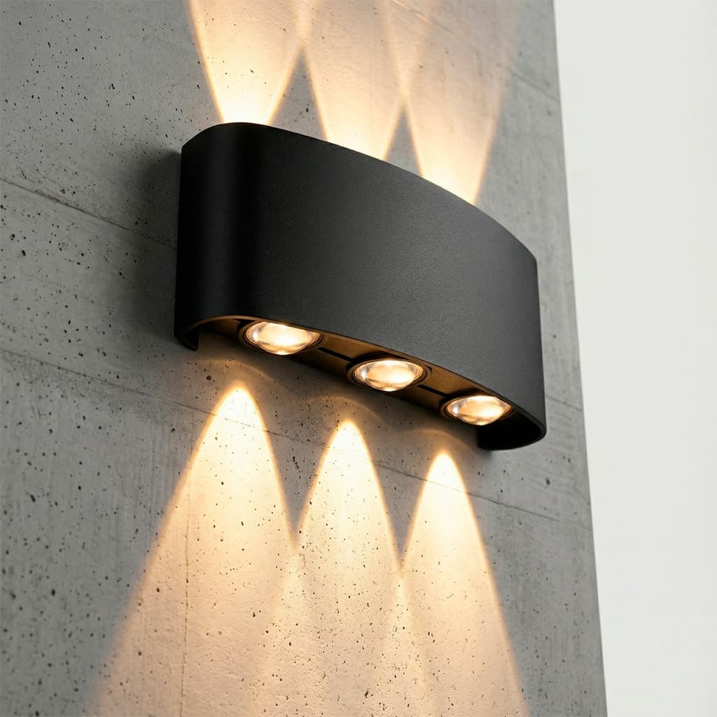 Arandela De Led 6w Retangular 2 Focos Com 6 Lentes 3000k