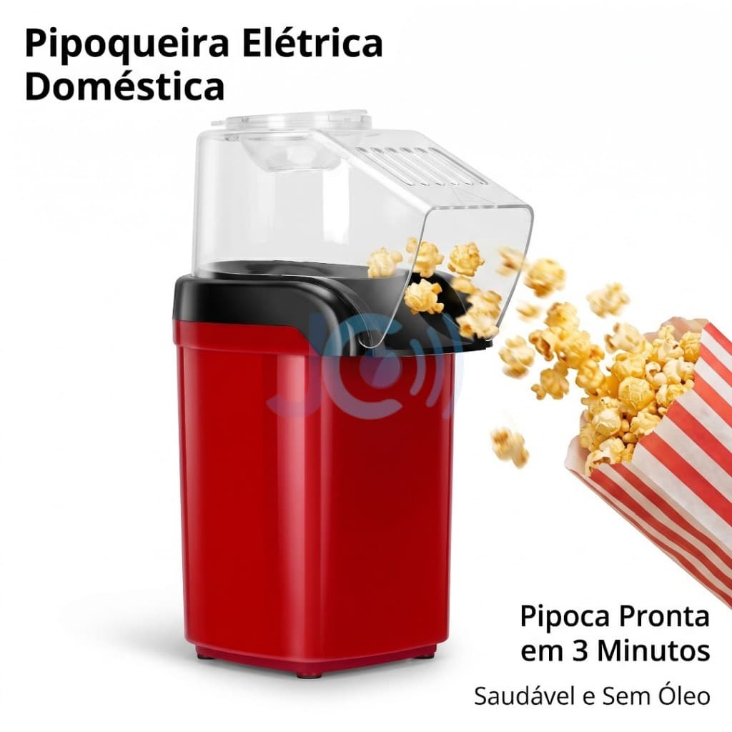 Pipoqueira Elétrica Ar Quente Máquina Fazer Pipoca Sem Óleo Pronta Entrega 110V/220 ENVIO IMEDIATO NO BR