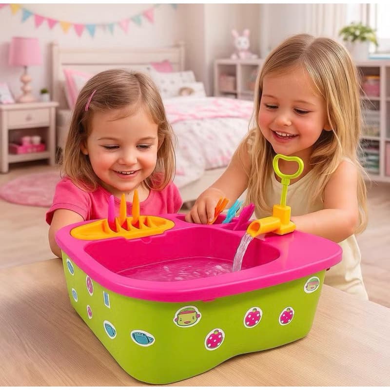 Pia Infantil Acqua Brink com Torneira que Sai Água – 22 Peças - Envio Rápido