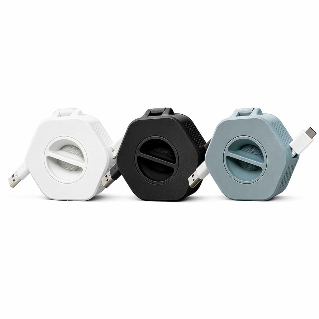 Kit de Organizadores Enroladores De Cabos Usb Portátil Retráti 3 Unidades