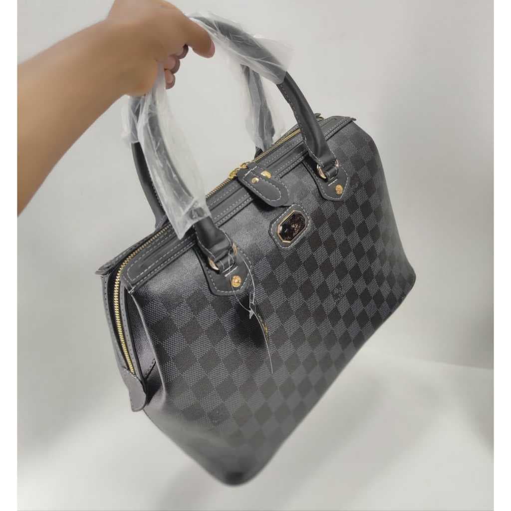 Bolsa Feminina Baú Luxo - Textura Quadriculada