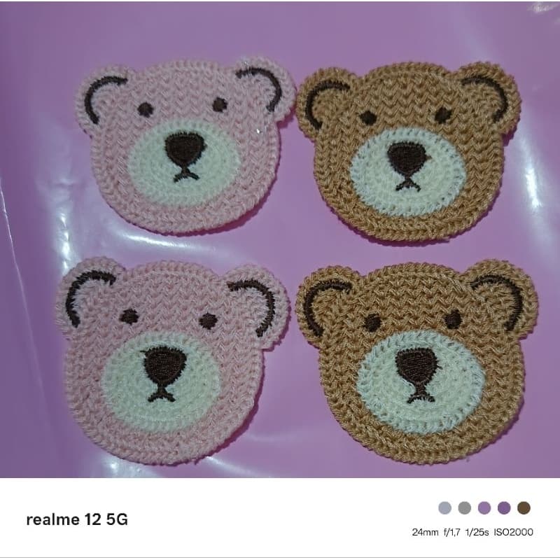 cabeça de urso de crochê 6 cm 3,50 o par